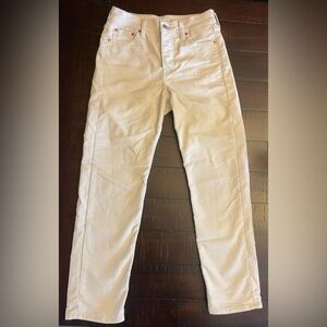 Levi’s wedgie straight cream corduroy jeans (size 26 or 2 regular)